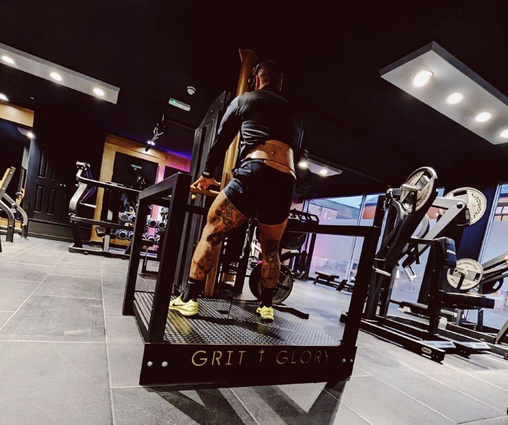 bespoke belt squat made just for the house of grit and glory the best gym in leigh