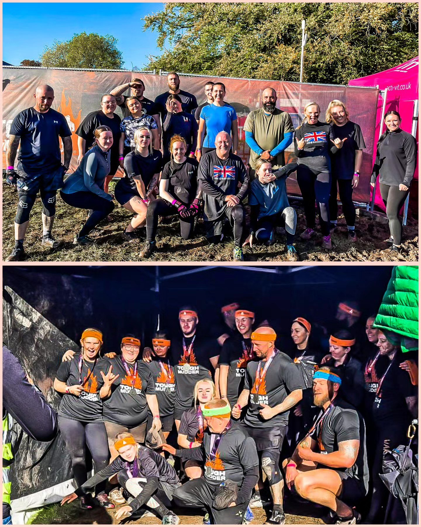 members from the house of grit and glory completed tough mudder to raise money for dimentia