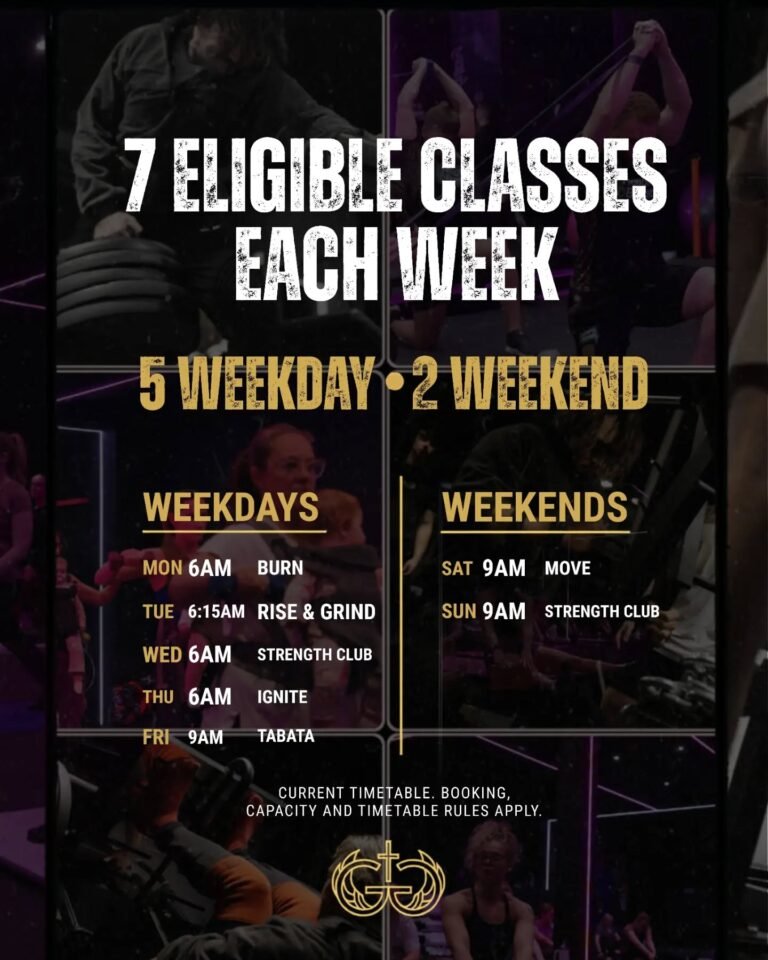 Eligible fitness classes included with House of Grit & Glory Off-Peak membership