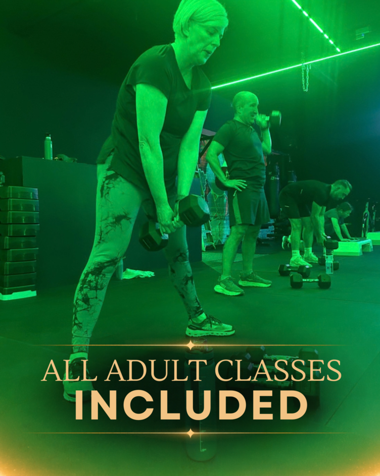 Adult fitness class included with GG Plus membership at House of Grit & Glory in Leigh